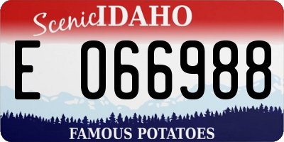 ID license plate E066988