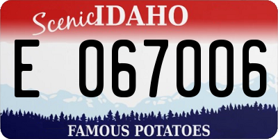 ID license plate E067006