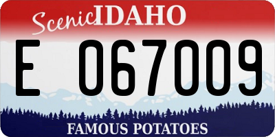 ID license plate E067009