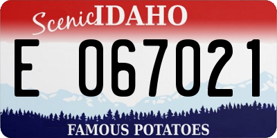 ID license plate E067021