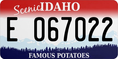 ID license plate E067022