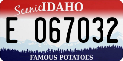 ID license plate E067032