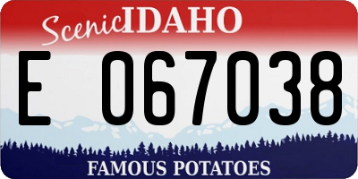 ID license plate E067038