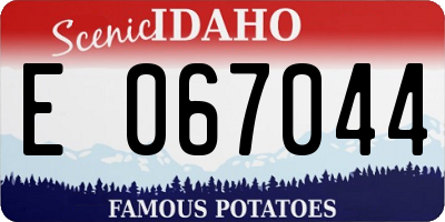 ID license plate E067044
