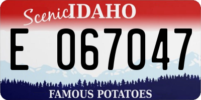 ID license plate E067047