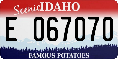 ID license plate E067070