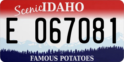 ID license plate E067081