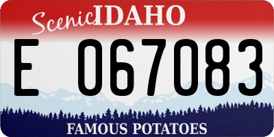 ID license plate E067083
