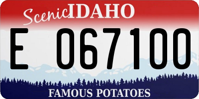 ID license plate E067100