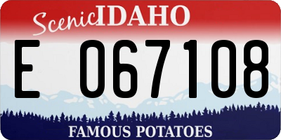 ID license plate E067108