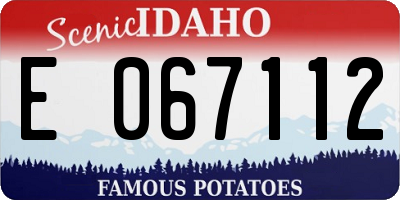 ID license plate E067112