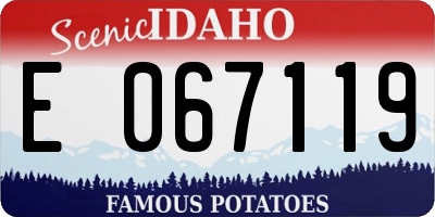 ID license plate E067119