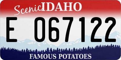 ID license plate E067122