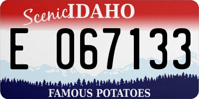 ID license plate E067133