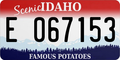 ID license plate E067153