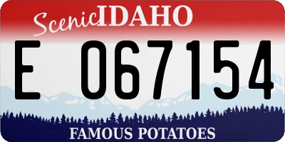 ID license plate E067154