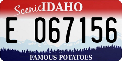 ID license plate E067156