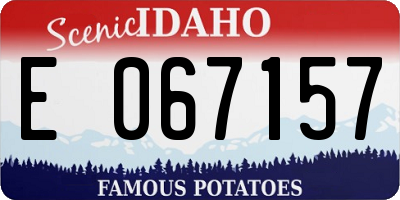 ID license plate E067157