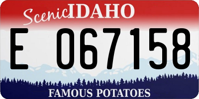 ID license plate E067158