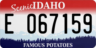 ID license plate E067159