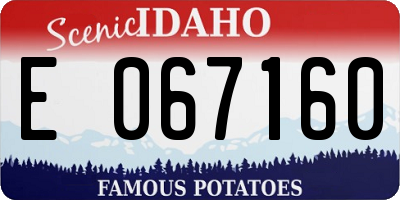 ID license plate E067160
