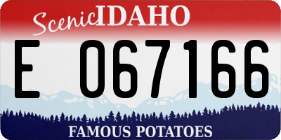 ID license plate E067166