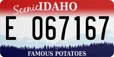 ID license plate E067167