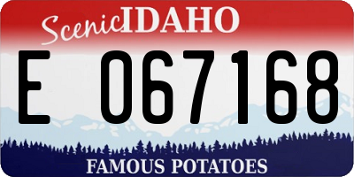 ID license plate E067168