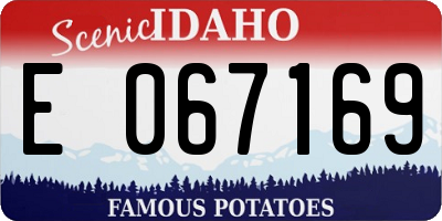 ID license plate E067169