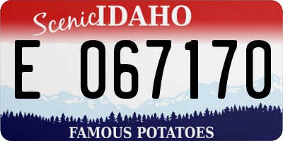 ID license plate E067170