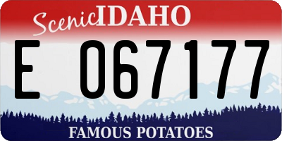 ID license plate E067177