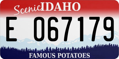 ID license plate E067179