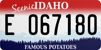 ID license plate E067180