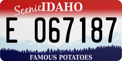ID license plate E067187