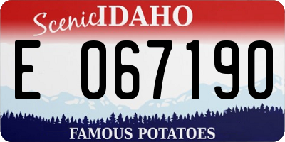 ID license plate E067190