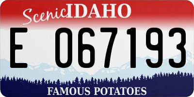 ID license plate E067193