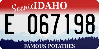 ID license plate E067198