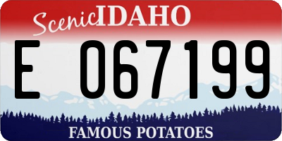 ID license plate E067199