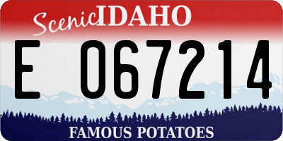 ID license plate E067214