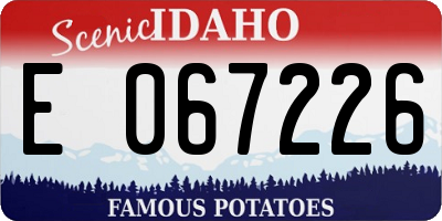 ID license plate E067226