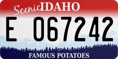 ID license plate E067242
