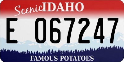 ID license plate E067247