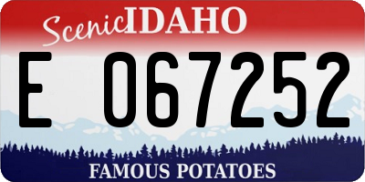 ID license plate E067252