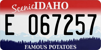 ID license plate E067257