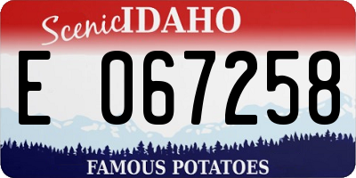 ID license plate E067258