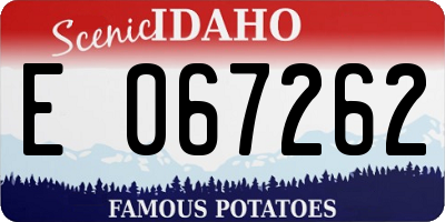 ID license plate E067262