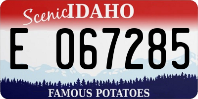 ID license plate E067285
