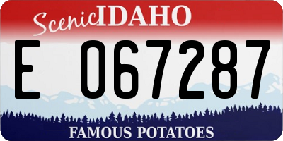 ID license plate E067287