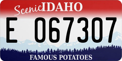 ID license plate E067307