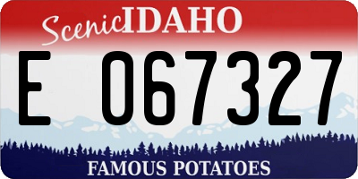 ID license plate E067327